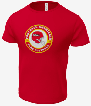 T Shirt rouge logo rond